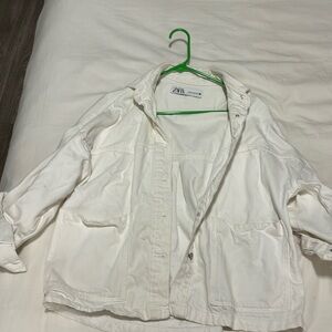 White denim Zara jacket